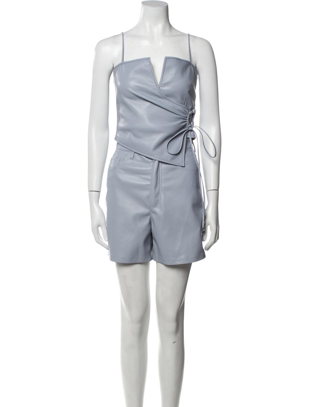 Nanushka Sleek Blue Wrap Camisole And Shorts Set Size Top S / Shorts XS